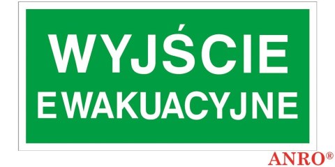 ZNAK BEZP. WYJŚCIE EWAKUACYJNE, PCV 200X400