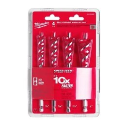 ZESTAW WIERTEŁ DO DREWNA SPEED FEED 4 SZT.