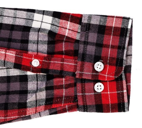 KOSZULA FLANELOWA KRATA CZERWONO-CZARNO-BIAŁA ROZMIAR S