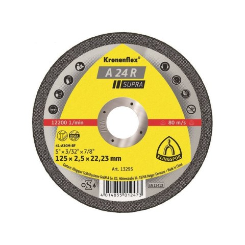 TARCZA WYPUKŁA A24R T27 125*2.5*22 13738