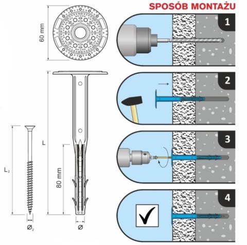 KOŁEK DO TERMOIZOLACJI LX 10*160MM