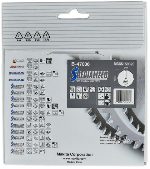 PIŁA SPIEKOWA DO METALU 150*20MM 32Z