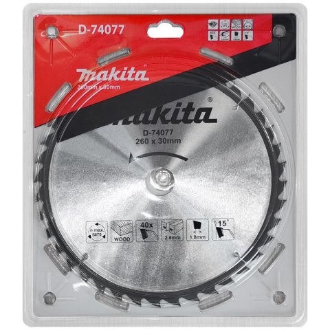 TARCZA TNĄCA 260*30*40T