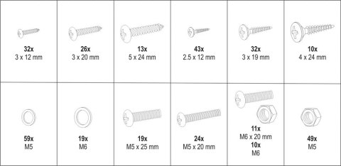 347 SZT WKRĘTY,NAKRĘTKI,ŚRUBY,PODKŁADKI MIX