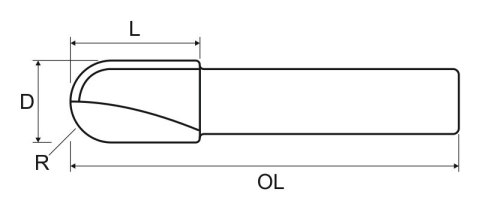 FREZ DO ROWKÓW U 8MM R=5 10*16MM