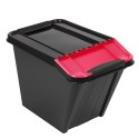 POJEMNIK PRO BOX 58L POCHYŁY CZARNY, CZERWONA POKRYWA
