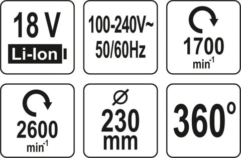 WENTYLATOR HYBRYDOWY 18V/240V BEZ AKUMULATORA