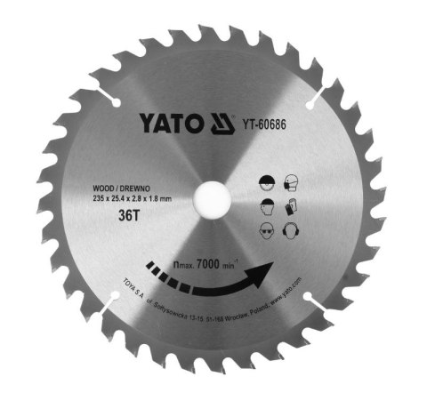 TARCZA WIDIOWA DO DREWNA 235*36T*25MM