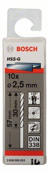 WIERTŁO HSS-G, DIN 338 2,5*57MM 10SZT.