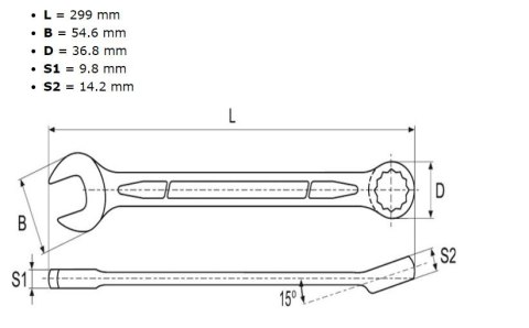 KLUCZ PŁASKO-OCZKOWY 25MM