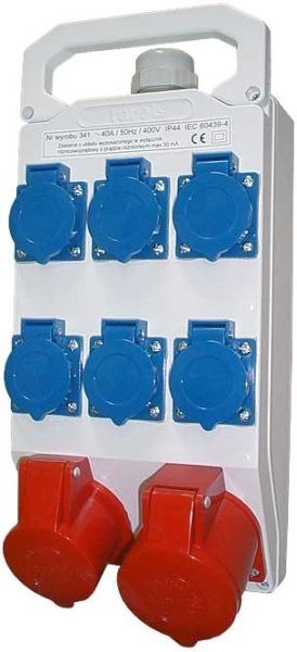 ROZDZIELNICA 32A 3P+N+Z 400V,16A 3P+N+Z 400V,6*16A 2P+Z 250V