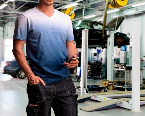 T-SHIRT CIENIOWANY DENIM, ROZMIAR S