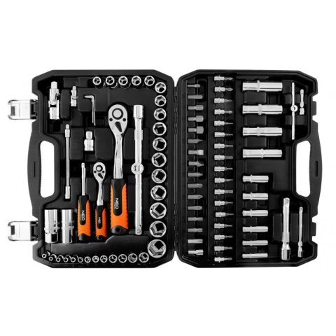 ZESTAW KLUCZY NASADOWYCH 1/2'',1/4'' 90 CZĘŚCI