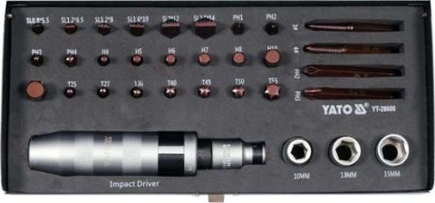 ZESTAW WKRĘTAK UDAROWY Z KOŃCÓWKAMI 32SZT